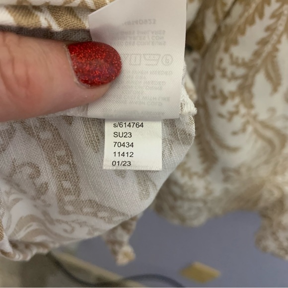 Loft Women’s Petite Floral V-Neck Button Cap Sleeve Linen Blend Flare Dress - Picture 6 of 7